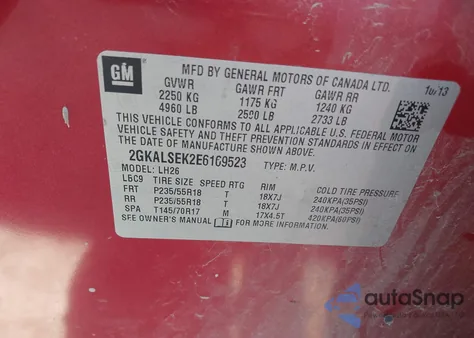 2014 GMC Terrain Slt-1 from USA, damaged, VIN 2GKALSEK2E6169523